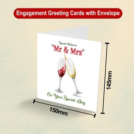 Papa Prints Engaged Card Greeting Card (145 x 150 mm) Engagement Cards with Envelope Congratulations Engagement Card