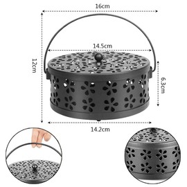 HIQE-FL Mosquito Spiral Holder, Anti Mosquito Spiral Box, Incense Spiral Holder, Mosquito Coil Holder, Mosquito Spool Holder,Black,14.5 x 14.2 x 6.3 cm