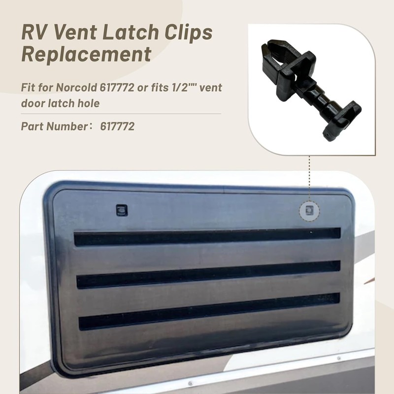 WADY RV Refrigerator Converter Vent Latch， RV Refrigerator Clips 617772