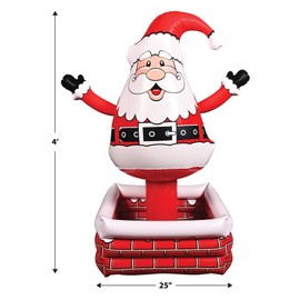 Beistle Inflatable Santa Claus Cooler Festive Tall Christmas Party Decoration, Holds up to 48 Cans – Fun Holiday Cold Drink and Beverage Holder, 4' x 25", Red/White/Black