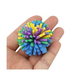Stock Show 10PCS 1.6" Funny Colorful EVA Flower Ball Foam Cat Toy Kitten Catch/Chase/Play, Random Color