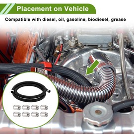 X AUTOHAUX 5/16" Fuel Line Kit 4.92ft Vacuum Hose Automotive Fuel Hose with 8 Clamps