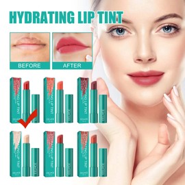 EONFAVE Hydrating Lip Tint, Lippenbalsam für Lippenpflege, Moisturising Lipgloss für Trockene Lippen, Feuchtigkeitsspendender Lip Balm, nicht Klebend, Lang Anhaltend und Nicht Austrocknend(Cherry Red)