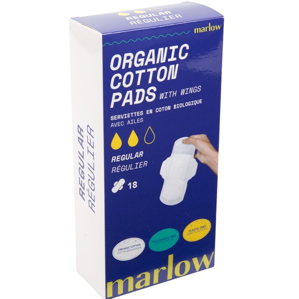 Marlow 100% Organic Cotton Pads - Free from plastic, fragrance,