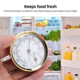 Indoor Thermometer Hygrometer, Humidity Meter Aluminium Alloy Wall Temperature Gauge with Double Scale for Home Refrigerator Laboratory