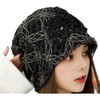 Plus Nao Women's Lace Cap, Summer Knit Hat, Embroidered, Floral