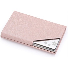 Xsimant Men's Business Card Holder, Unbreakable Corners, Business Card Case, Pattern, Magnetic, Open and Close in 1 Second, Cherry blossom pattern in cherry blossom color