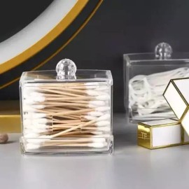 투명 아크릴 면봉케이스 정리함 Clear Acrylic Cotton Swab Case Organizer