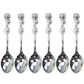 Nagao Rose Coffee Spoon Silver Plated 5 pcs + 1 pc Made in Japan