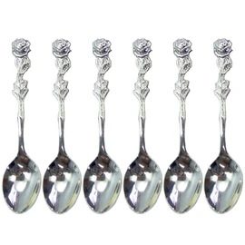 Nagao Rose Coffee Spoon Silver Plated 5 pcs + 1 pc Made in Japan