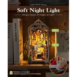 Rolife Rolife Book Nook Kits for Adults DIY Miniature Kit with LED Light for Desk Library Bookshelf Decoration 3D Wooden Puzzle Greenhouse Booknook Model Kits for Adults to Build Gifts for Women