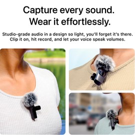 Mini Mic Pro (Latest Model) - Professional Wireless Microphone for iPhone, iPad, Android, Lavalier Microphone for Video Recording - iPhone Mic Crystal Clear Recording with USB-C for Content Creators