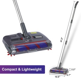 WarmWink Swivel Cordless Sweeper,Floor Cordless Sweeper, Cordless Electric Sweeper Rechargeable Cordless Sweeper, 360 Direction, Hard Floor Sweeper Roller Sweeper for Home Crumbs,Kitchen, pet Hair,