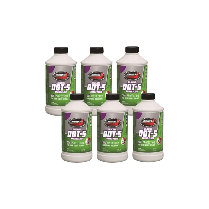 Johnsen's 7012-6-6PK Silicone DOT-5 Brake Fluid - 12 oz., (Pack