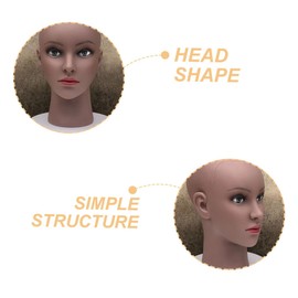 Beavorty Realistic Cap Display Stand Robust Wig Storage Bracket Lifelike Model Head for Styling and Photography