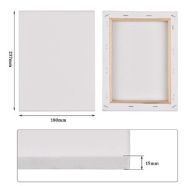 TIMESETL Academy Stretcher Frame Set of 5 Canvas 18 x 24 cm Canvas Stretcher Frame Stretched with Cotton Canvas 18 x 24 cm White Canvas for Painting