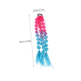 Baluue Rainbow Bubble Braid Hair Extensions Soft High Temperature Synthetic Hair to Lake for Festivals Parties and Themed Events
