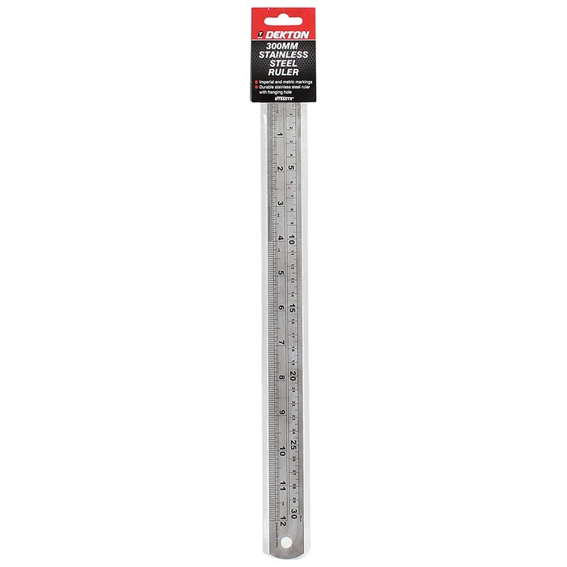 Dekton 300MM Stainless Steel Ruler - Durable Ruler with Imperial