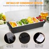 WICHEMI Fruit, Veggie & Condiment Caddy with Lid Dispenser Tray