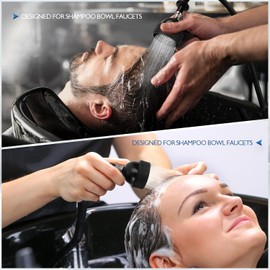 LukLoy 2 Pack UPC Certified Salon Shampoo Bowl Sprayer Head with Black Rubber Hose, Professional Salon Sink Replacement Part for Salon Barber Shop Spa, 1/4" Thread