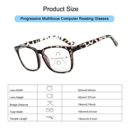 JOSCHOO 2 Pack Progressive Multifocus Computer Reading Glasses Anti Blue Light Readers for Women (5 Mix, 1.75)