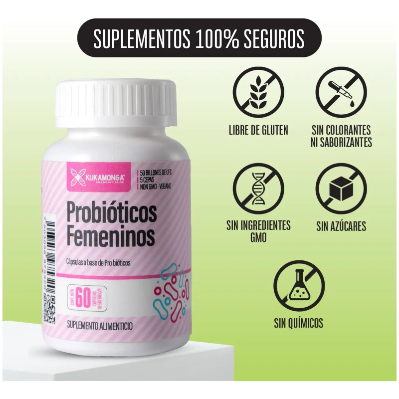 Probióticos | Salud Femenina | Vegano | 60 Cápsulas Sin