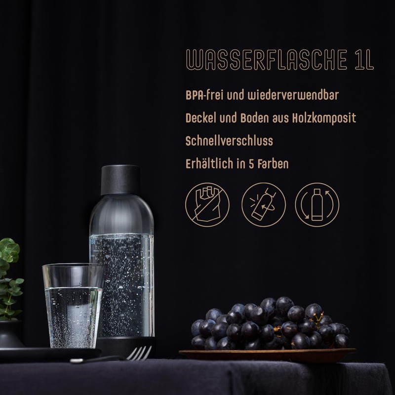 Mysoda: Reusable Plastic BPA-Free Water Bottle for Water Carbonators with