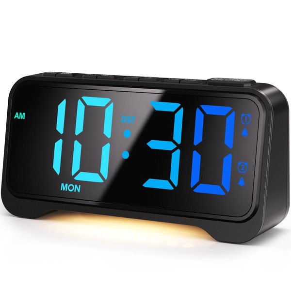 Mesqool Alarm Clock, Dynamic RGB, 10 Colors, LED Clock, Digital