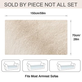 ShowyLive Soft Velvet Sofa Cover 1 2 3 4 Seater Non-Slip Couch Sofa Slipcovers Sofa Cushion Covers Sofa Protectors from Pets/Kids/Dogs (Beige, 28 * 59 inch)