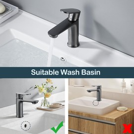 BELZ Solid Brass Bathroom Sink Faucet Single Lever Mixer Tap with Drain Fitting Bathroom Vanity Faucet 1 Hole Faucet RV Faucet with Dual Hot & Cold Controls Easy Assembly Bathroom for Sink Tap