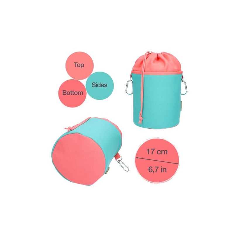 trendfinding Canvas Fabric Clothes Peg Bag with 2 Carabiner Hooks