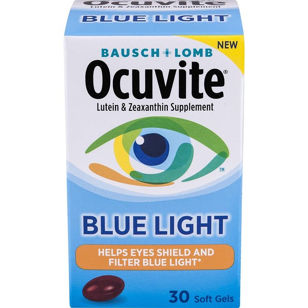 Ocuvite Blue Light Shield Lutein Zeaxanthin Eye Vitamin, 30 Soft Gels (Pack of 2)