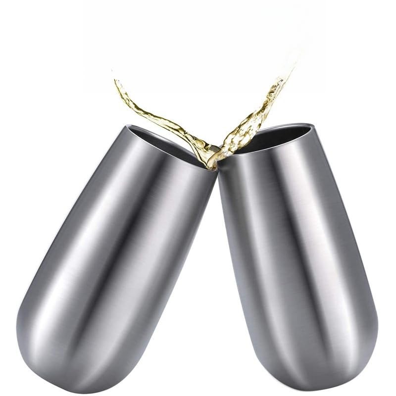 Gteller Stainless Steel Stemless Champagne Cup Double Walled Insulated Wine