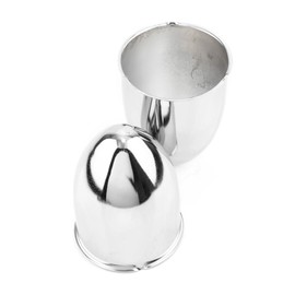 Rheedal 2Pcs 3.27inch Trailer Wheel Center Cap Push Through 3.27" Bore 4.53" Tall Pointed Hub Cap for Truck SUV RV Wheel Rim, Chrome Wheel Cover