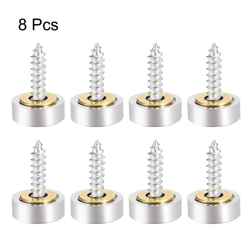 uxcell Mirror Screws Decorative Caps Cover Nails Brushed Stainless Steel