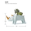 HAUCOZE Decorativa Figura Rhino Escultura Macetas de Planta Suculenta Resina