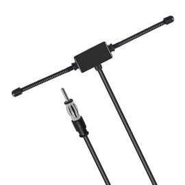 Universal Car Stereo AM FM Antenna, Hidden Radio Antenna Adhesive Mount for Vehicle Car Truck Auto SUV Radio Stereo Head Unit Audio Receiver Auto Radio Stereo Amplifier Tuner with DIN Plug Connector