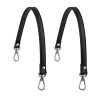 Framendino 2 Pack Black Purses Leather Replacement Handles Straps with