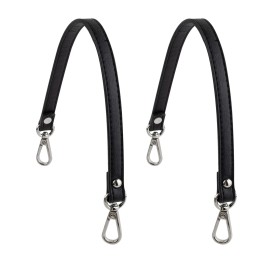 Framendino 2 Pack Black Purses Leather Replacement Handles Straps with