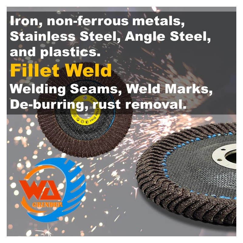 WA 5PCS - 4 1/2"x7/8" Curved Edge 120# Calcined Alumina