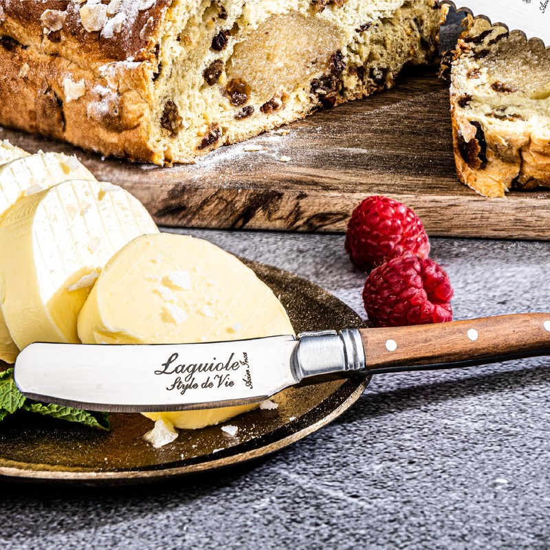 Laguiole Style de Vie Luxury Line Buttermesser Set Olivenholz 4-teilig