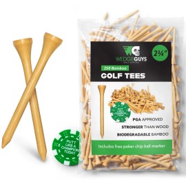 Wedge Guys New Wedge Guys Bamboo Golf Tees Bulk - Choose Size - Choose Quantity - 1-1/2" 500 Count