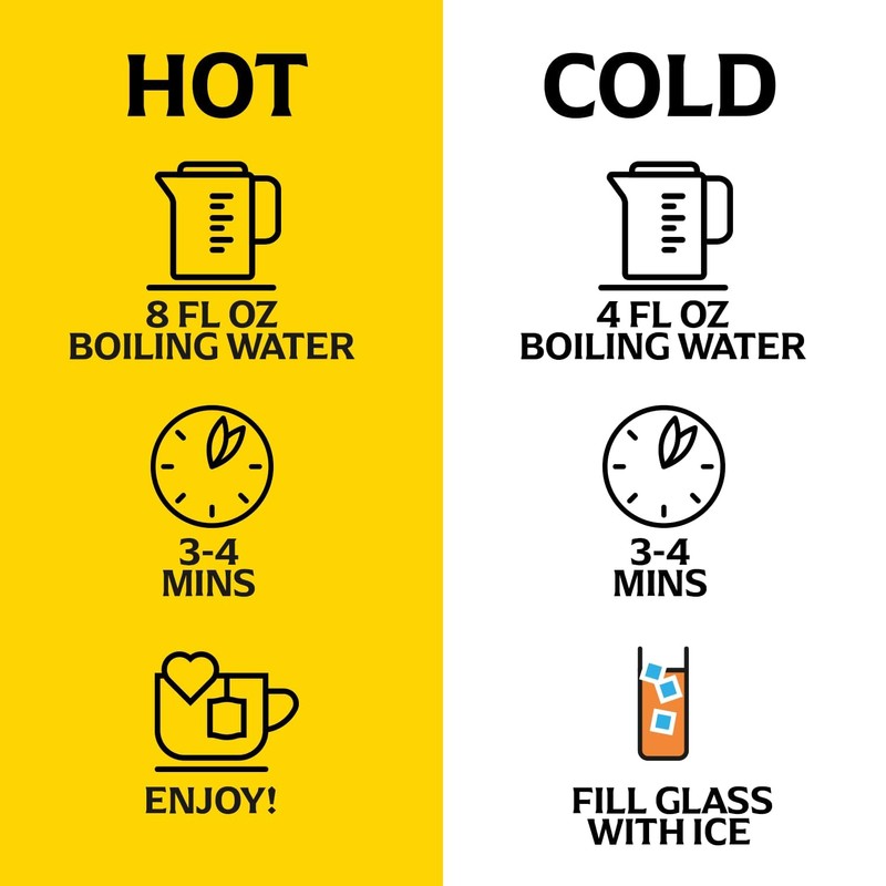 Lipton Black Tea Bags, Hot or Iced High Caffeine Tea,