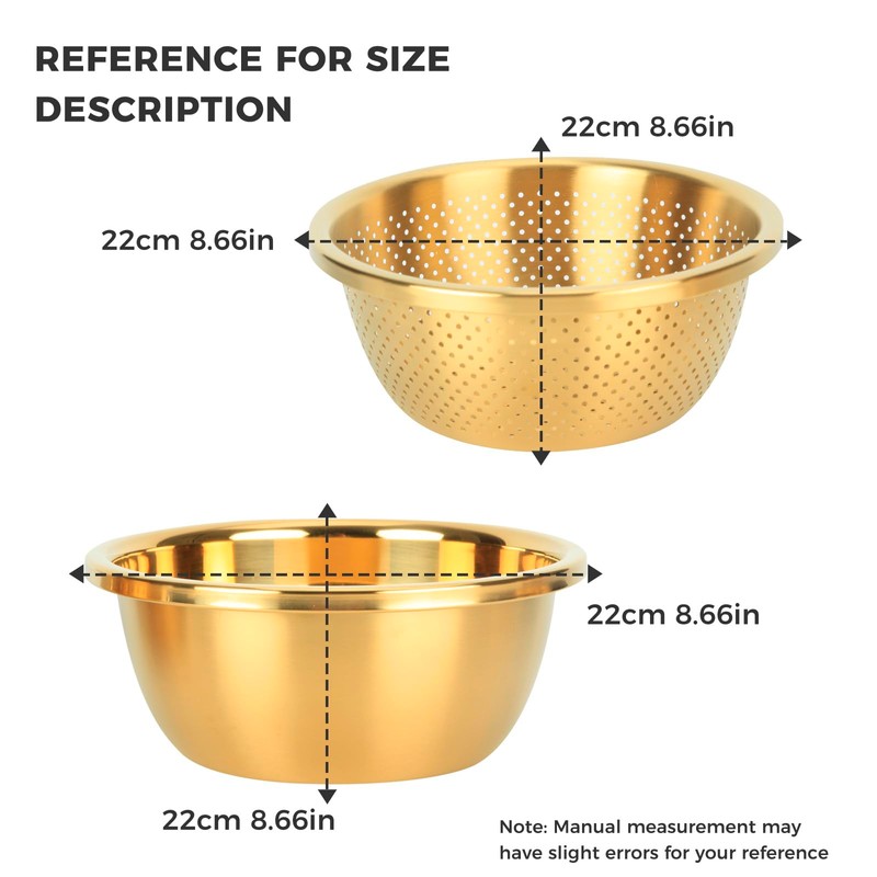 Snailhouse Colander with Mixing Bowl, 2QT 304 Stainless Steel Kitchen