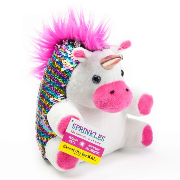 Creativity for Kids Mini Sequin Pets Sensory Stuffed Animal - Sprinkles The Unicorn