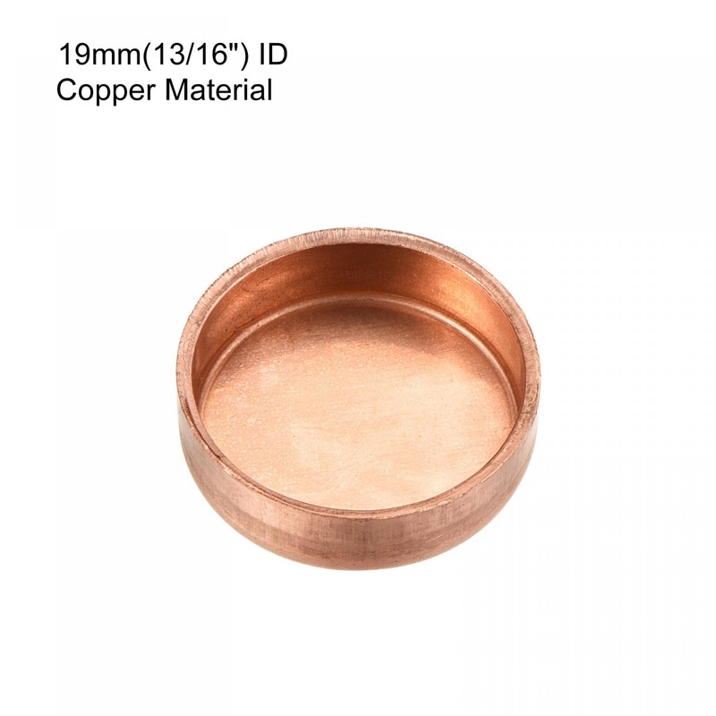 sourcing map Pack of 3 Copper End Cap Plug Connector