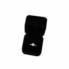 FAYADA Velvet Ring Box Classical Ring Bearer Case Earring Jewelry Gift Box for Engagement,Proposal,Wedding, Birthday and Anniversary,Black