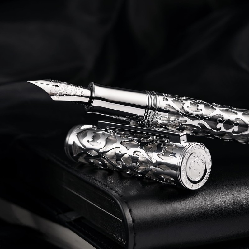 HONG DIAN D1 Piston Fountain Pen Extra Fine Nib, Hollow