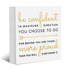 YYDS Graduation Gifts for Her Inspirational Wood Box Sign Positive Grad Gift Home Farmhouse Office Bedroom Desk Decor for Women Men Sister Daughter Friend Motivational Decor