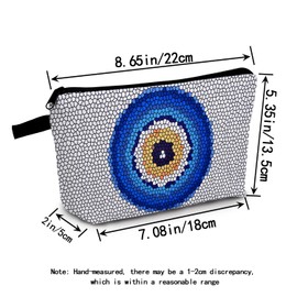 MoCaliduccious Mystic Eye Artistry Print Makeup Bag Blue Mystic Eye Cosmetic Organizer Gift for Birthdays Bohemian Lovers Travel Pouch for Women